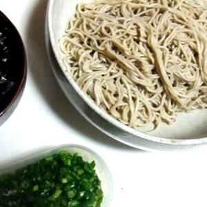 レンジでざる蕎麦